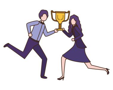 Kupa avatar karakter ile iş çift