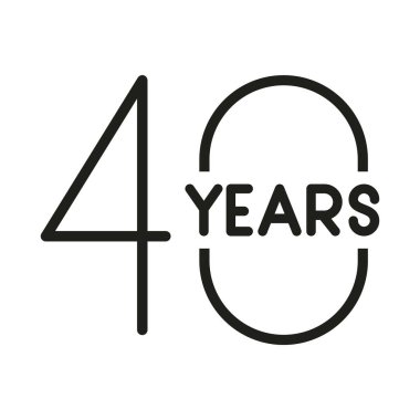 numarası 40 yıldönümü kutlama kartı simgesi