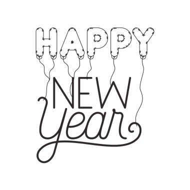 mutlu yeni yıl izole simgesi