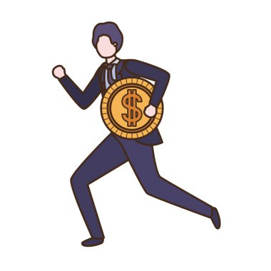 dolar işareti karakter ile işadamı