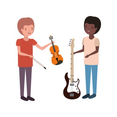 müzik aletleri karakter ile erkekler