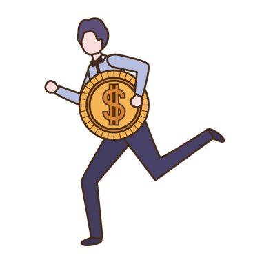 dolar işareti karakter ile işadamı