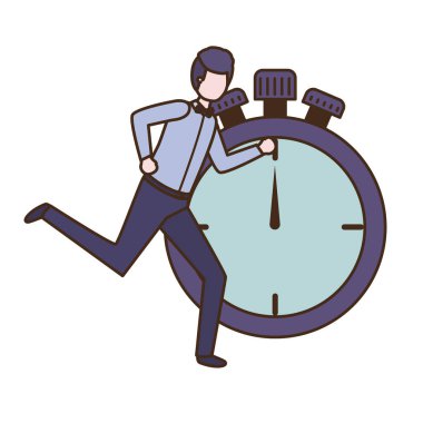 Saat avatar karakter ile işadamı