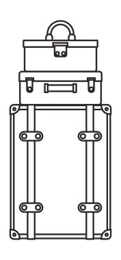 bavullar izole kazık simge