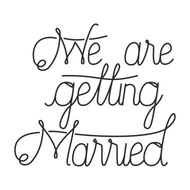 El yapımı yazı ile evli kutlama kartı