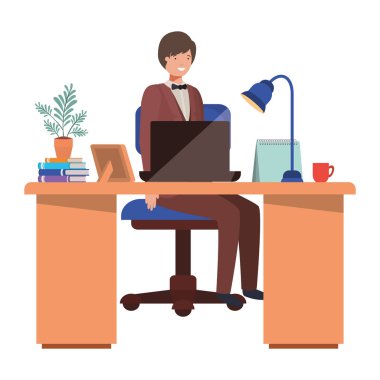 adam ofis avatar karakter çalışan