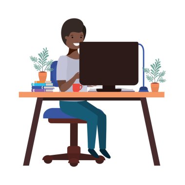 adam ofis avatar karakter çalışan