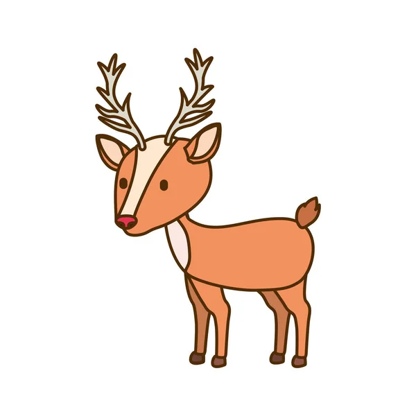 Christmas reindeer isolated icon — Stock Vector