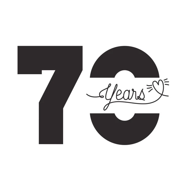 Número 70 para aniversário ícone do cartão de celebração —  Vetores de Stock