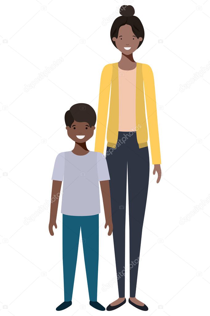 mother and son avatar character