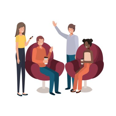 Bir grup insan smartphone kullanarak