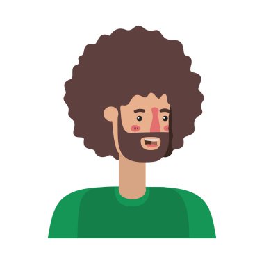 afro avatar karakter ile genç adam