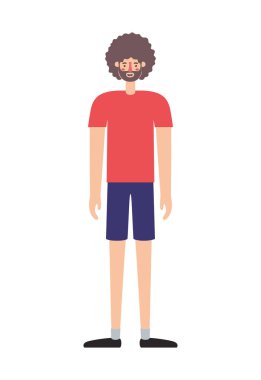 afro avatar karakter ile genç adam