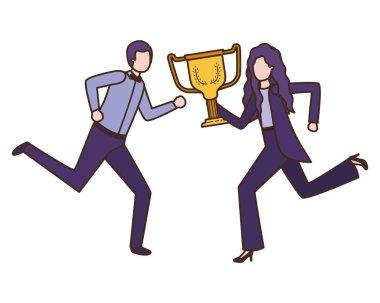 Kupa avatar karakter ile iş çift