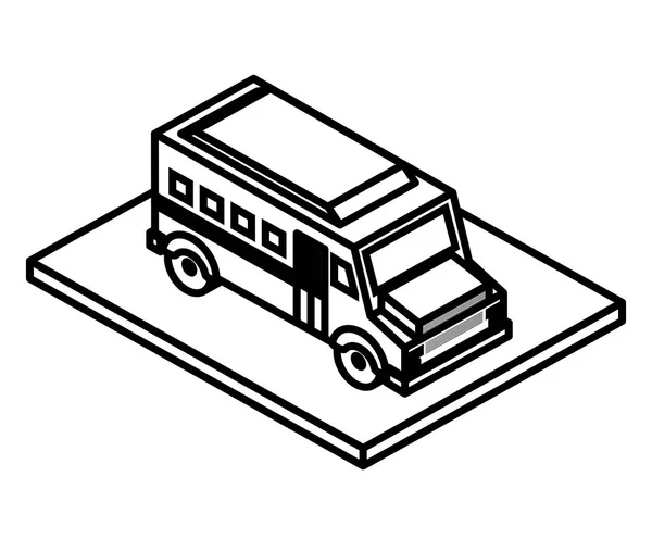 Bus vervoer isometrische icoon — Stockvector