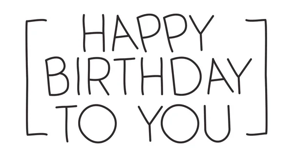 Happy Birthday bericht met de hand gemaakt lettertype — Stockvector