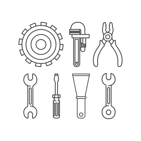 Narzędzia budowlane zestaw elementów — Wektor stockowy