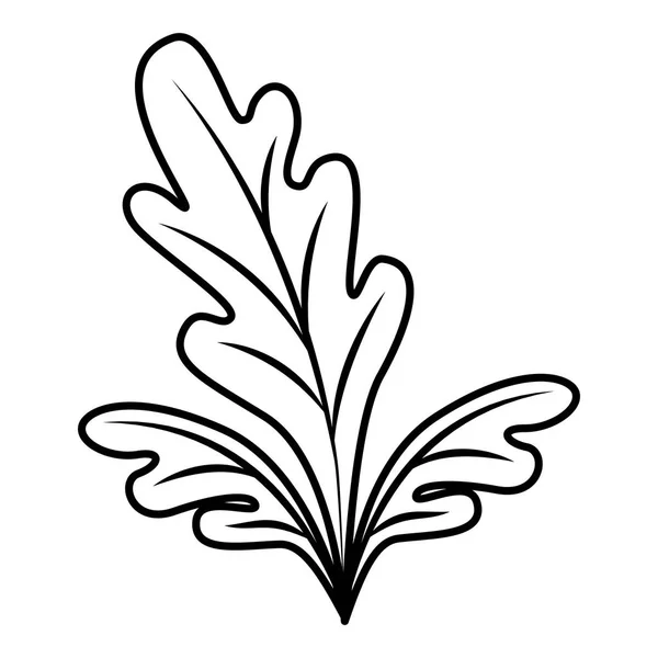 Ramo con le foglie icona isolata — Vettoriale Stock