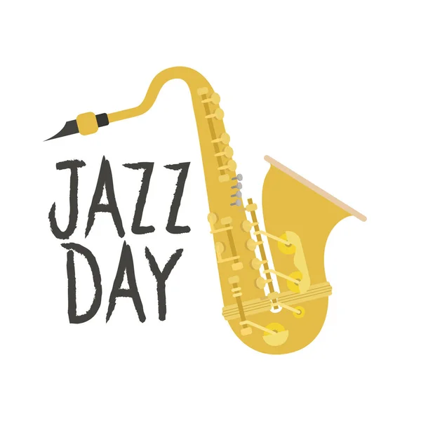 Jazzový den popisek samostatná ikona — Stockový vektor