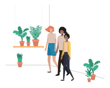 ev bitki avatar karakteri ile insanlar grubu