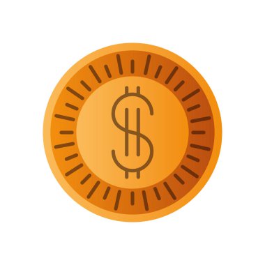 Dolar sembollü para izole edilmiş simgesi