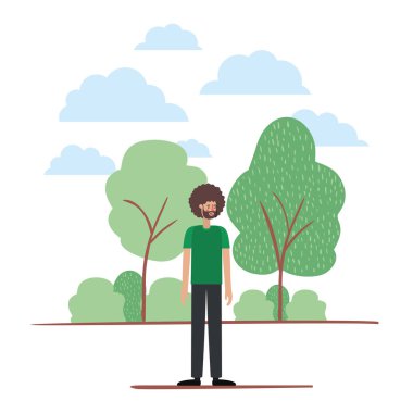kamp avatar karakter sakal ile genç adam