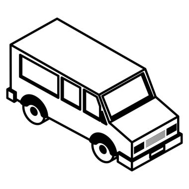 Van araç izometrik simgesi