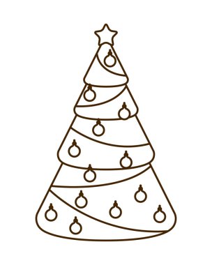 asılı topları izole simgesi ile noel ağacı