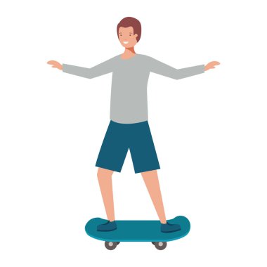 Kaykay karakteri olan genç bir adam.