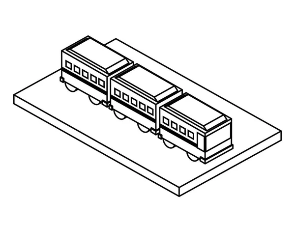 Articulated bus transport isometric icon — Stock Vector