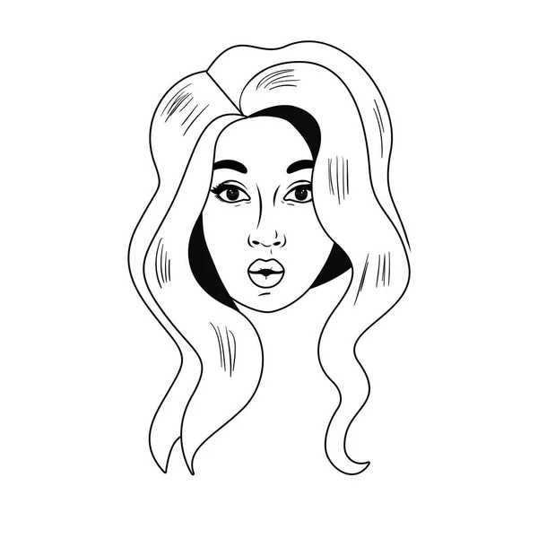 Hlava mladé ženy avatar charakteru — Stockový vektor