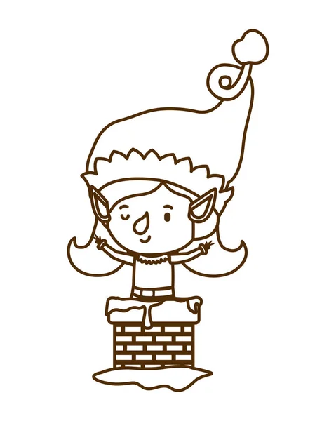 Elfe femme avec cheminée avatar caractère — Image vectorielle