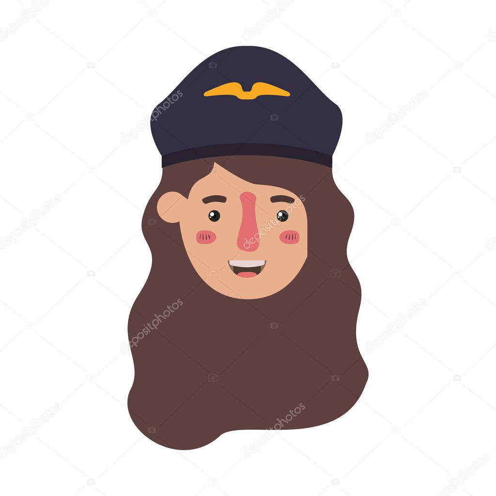 head of woman pilot avatar character