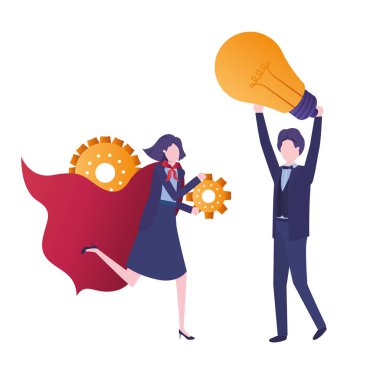 Dişli ve ampul ile iş çift