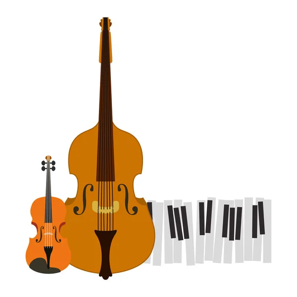 Instrumentos musicales icono aislado — Vector de stock