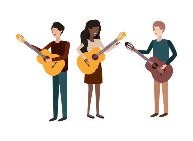müzik aletleri ile insanlar grubu