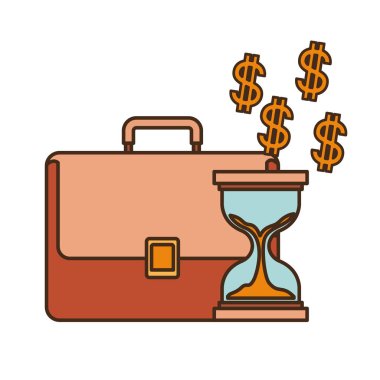 kum saati izole simgesi ile bavul