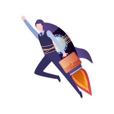 roket avatar karakter ile işadamı