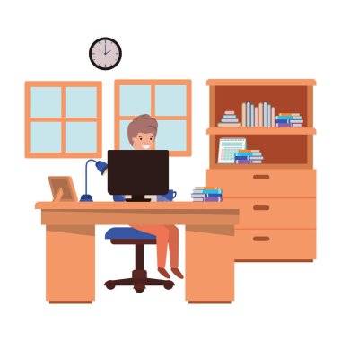 adam ofis avatar karakter çalışan