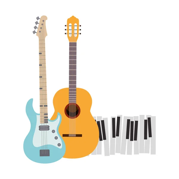 Instrumentos musicales icono aislado — Vector de stock