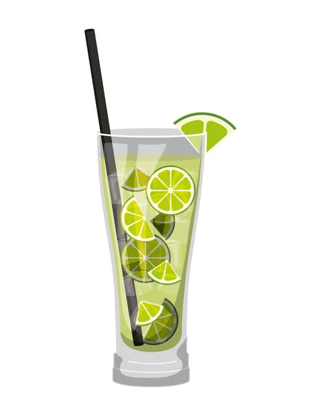 Cocktail verre aux fruits — Image vectorielle