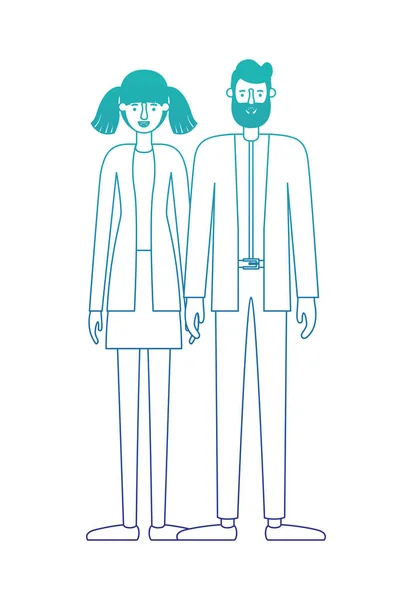 Icônes de personnages avatar couple — Image vectorielle