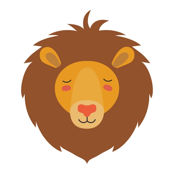 Tête d'animal lion sauvage — Image vectorielle
