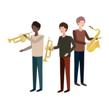 müzik aletleri karakter ile erkekler