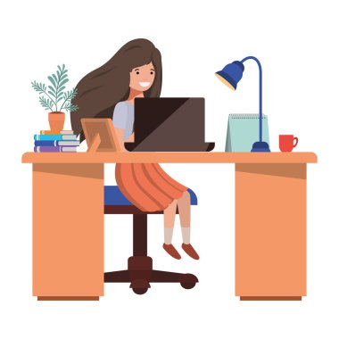 Ofis avatar karakter çalışan kadın
