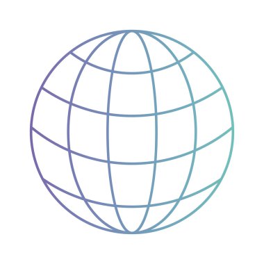 Küre gezegen izole simgesi