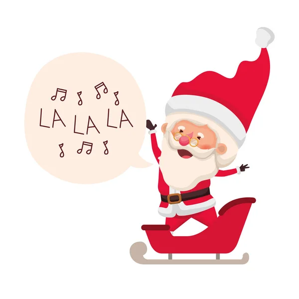 Santa Claus op slee avatar karakter — Stockvector