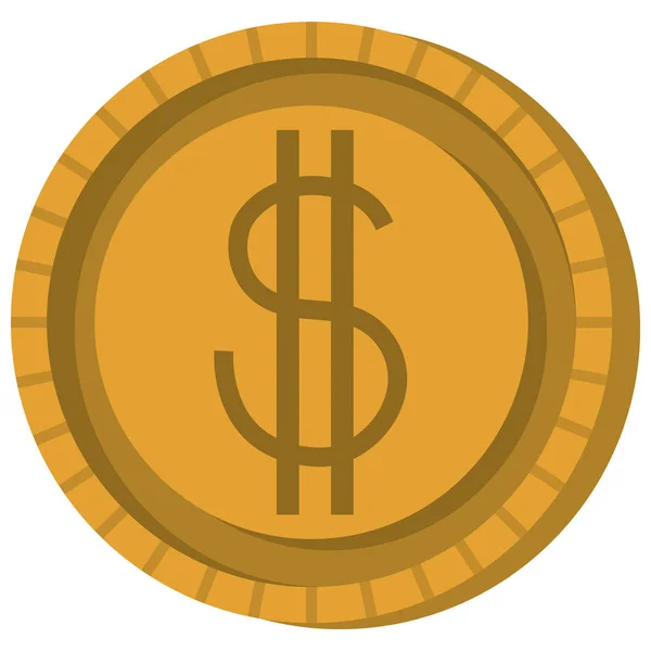 Munt geld geïsoleerde pictogram — Stockvector