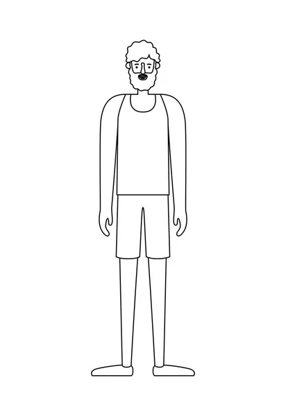 턱수염 아바타를 한 젊은이 — 스톡 벡터