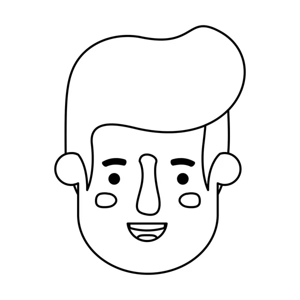 Młody człowiek głowa avatar znaków — Wektor stockowy